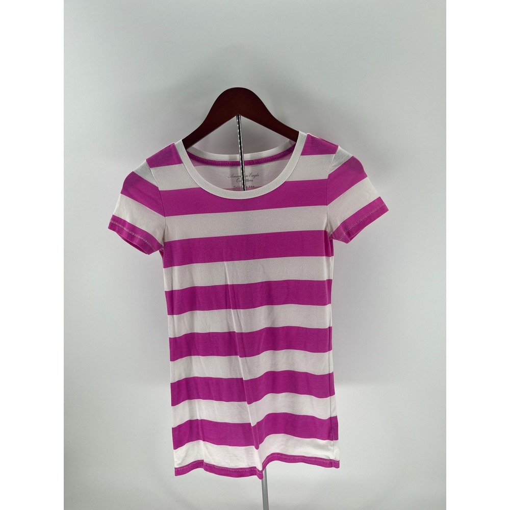 American Eagle Outfitters Favorite Tee Pink White Striped XS TP TShirt